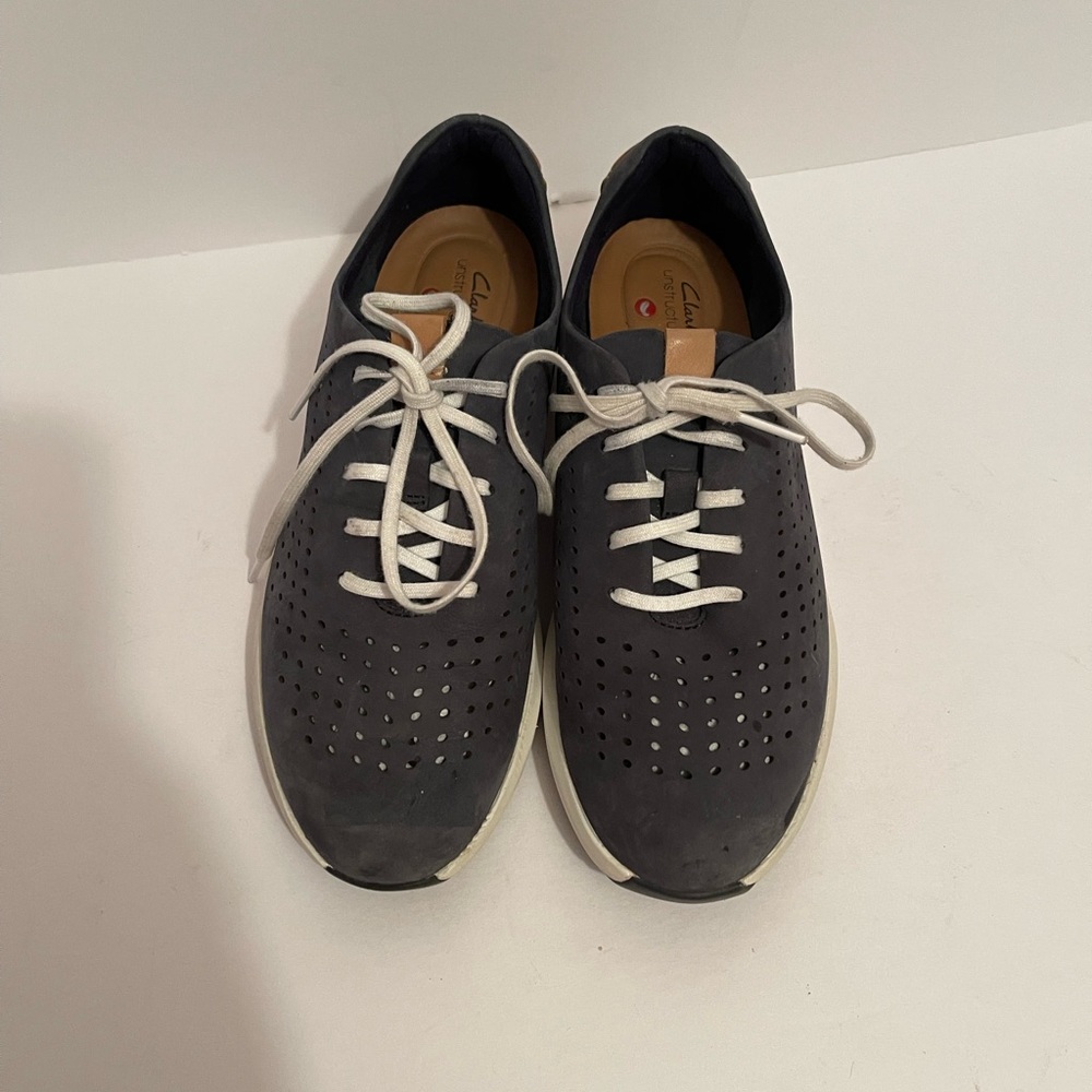 Clarks Unstructured Rio Nubuck Leather Women’s Blue Sneaker Size 6.5M